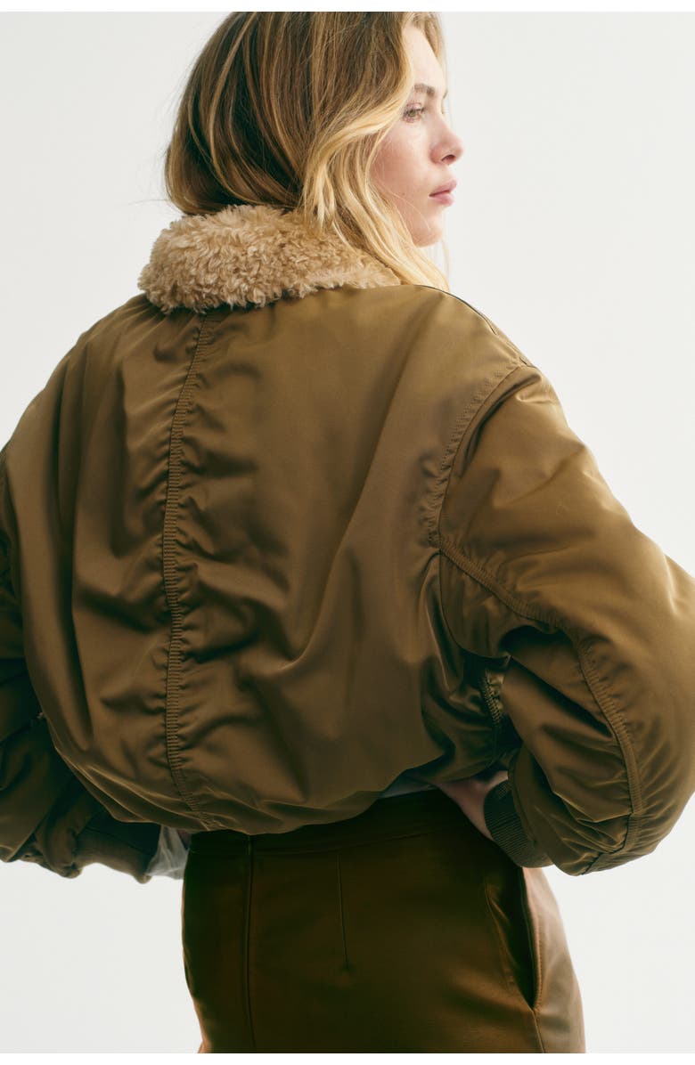 H&M Collared Bomber Jacket, Alternate, color, Khaki Green