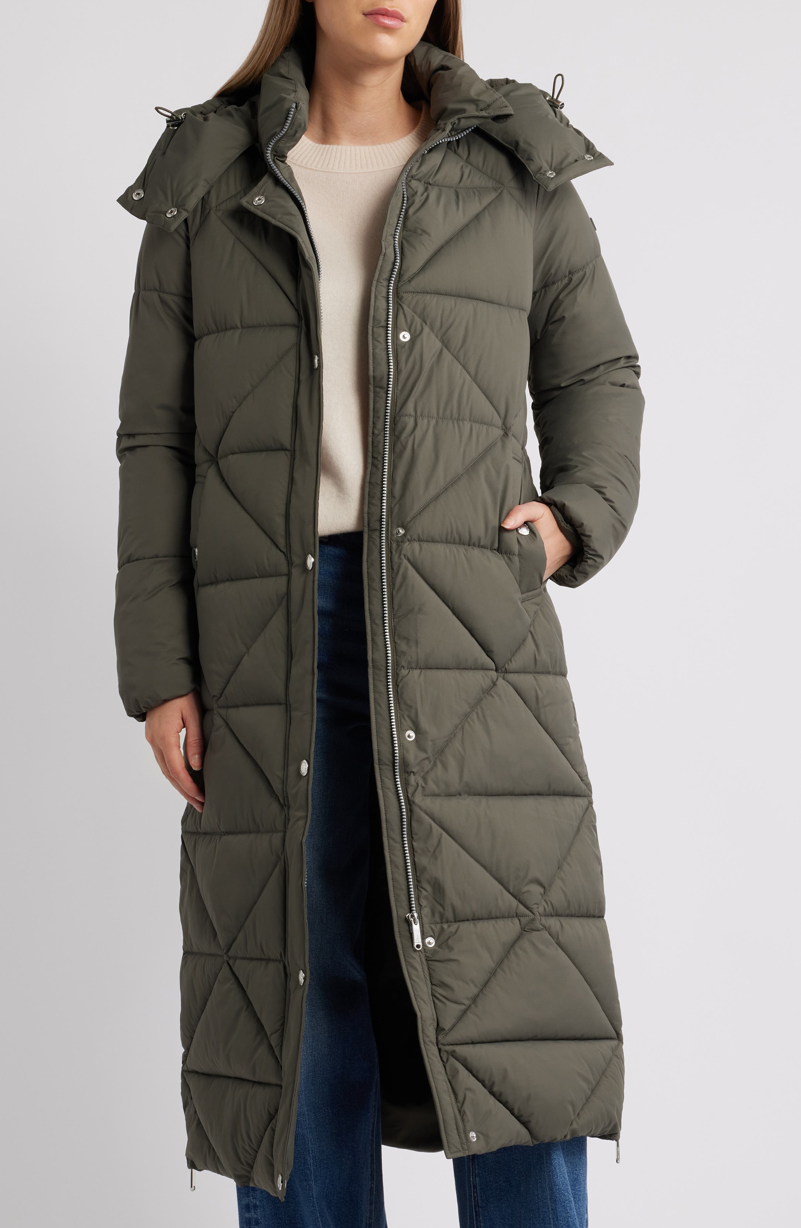 Quilted Puffer Coat with Removable Hood - image 3