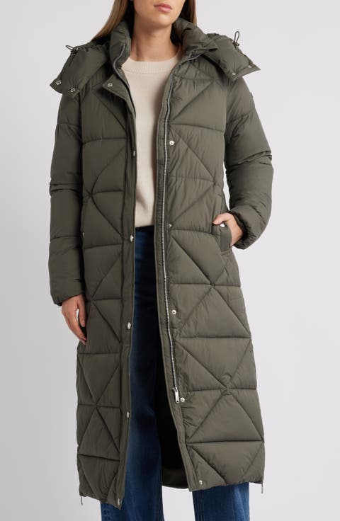 Quilted Puffer Coat with Removable Hood