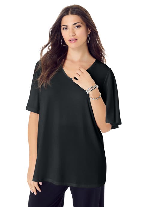 Flutter Sleeve Ultrasmooth® Fabric Tee