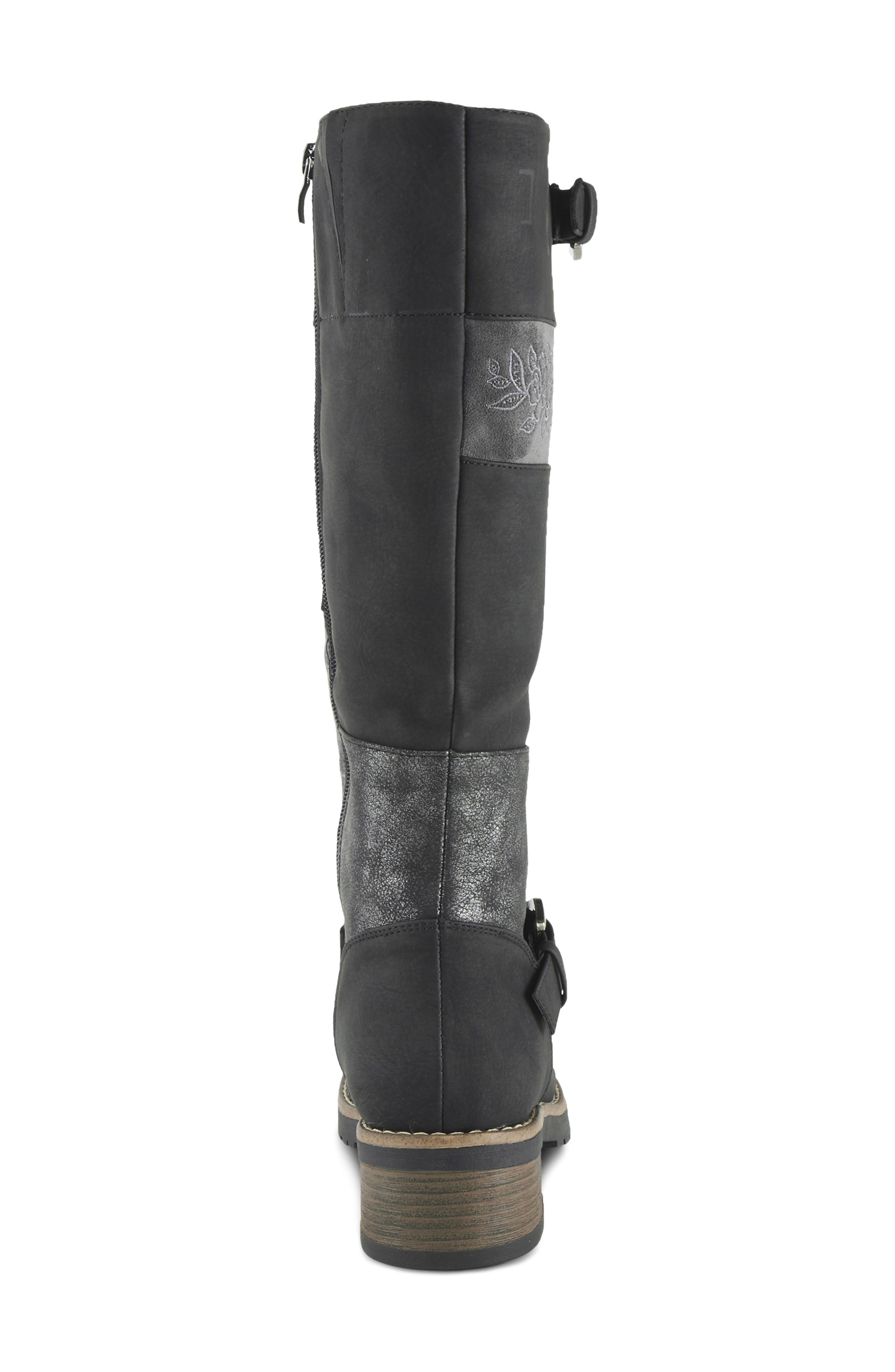 Collage Faux Leather Tall Boot, Alternate, color, BLACK MULTI