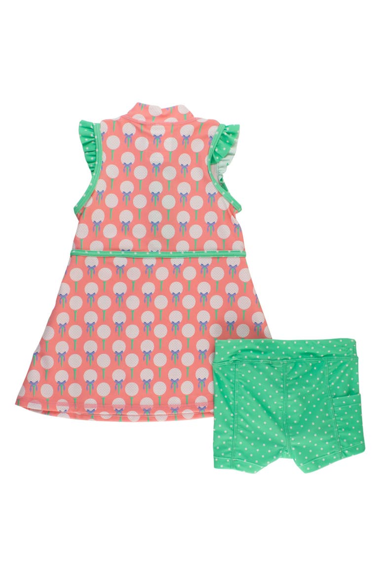 Girls UPF50+ Sleeveless Zip Ruffle Sleeve Active Dress, Alternate, color, Pink Tee Time