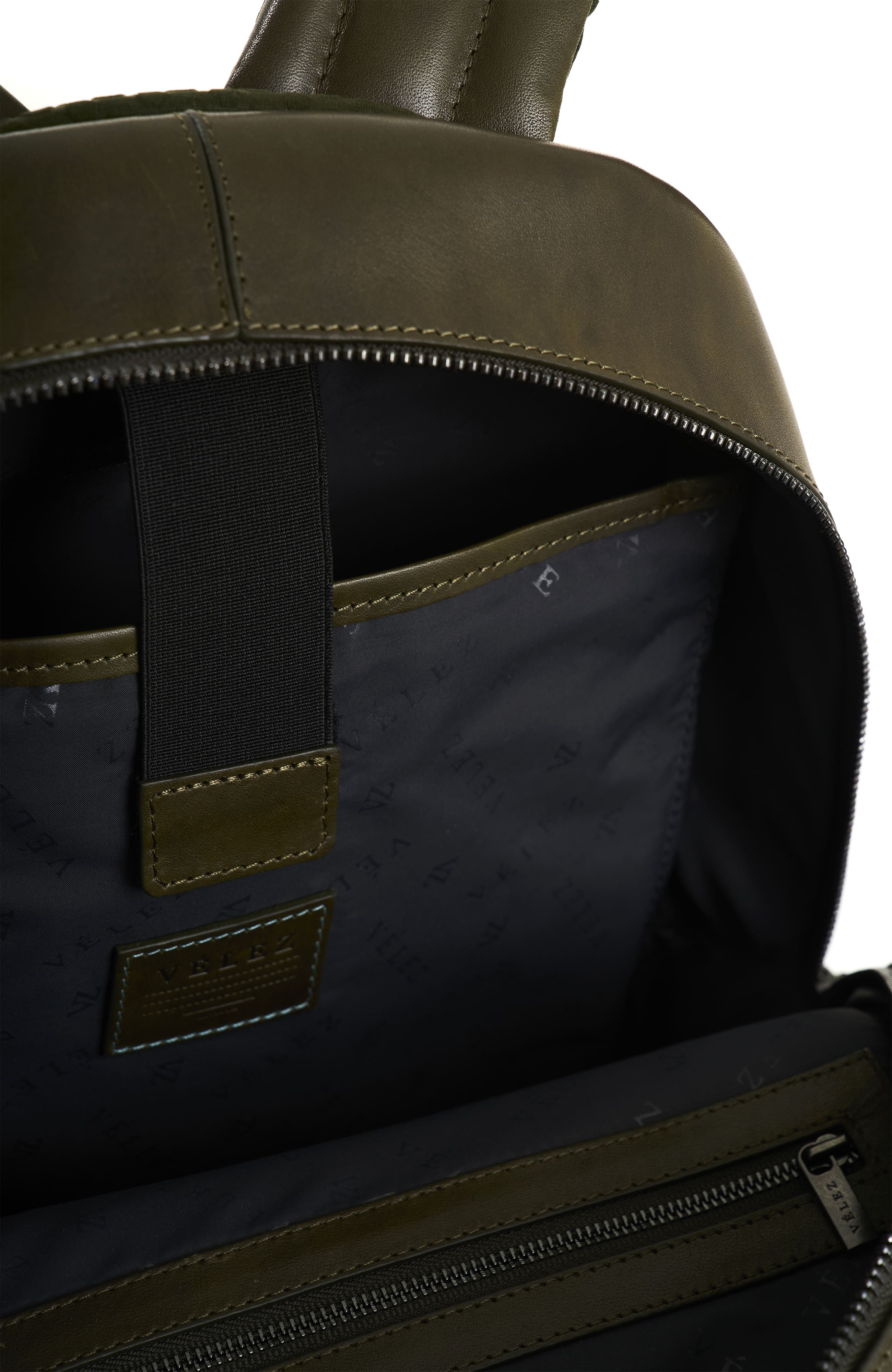 Velez Smooth Leather Backpack with Vintage Effect, Alternate, color, Dark Green