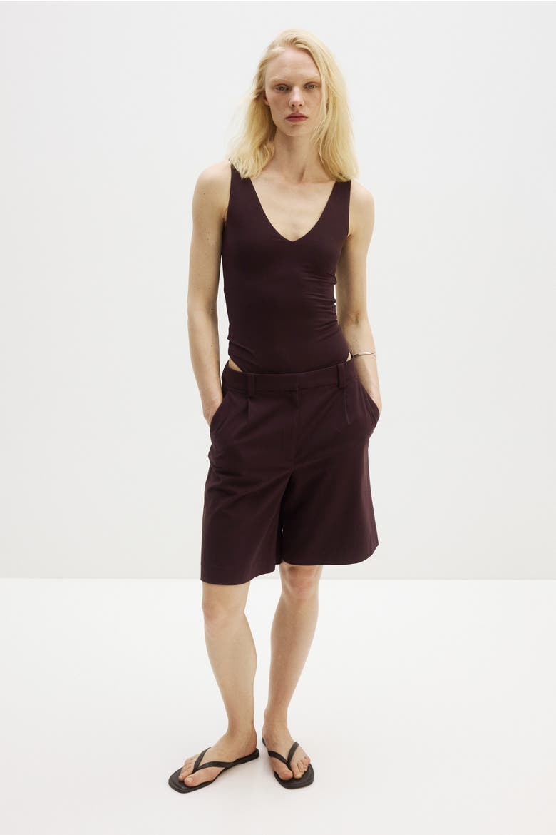 Wrinkle-resistant Relaxed Fit Bermuda Shorts, Alternate, color, Dark brown