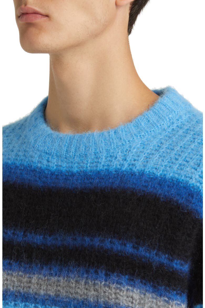 Stripe Alpaca Blend Crewneck Sweater, Alternate, color, SKY BLUE MULTI