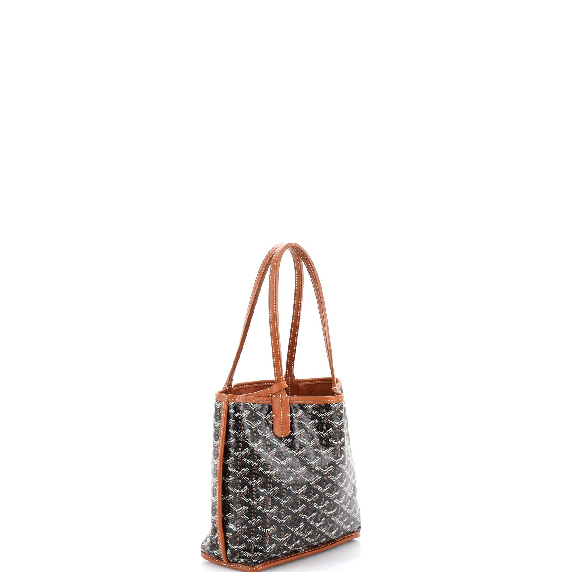 Pre-Owned Goyard Anjou Reversible Tote Coated Canvas Mini, Alternate, color, Brown