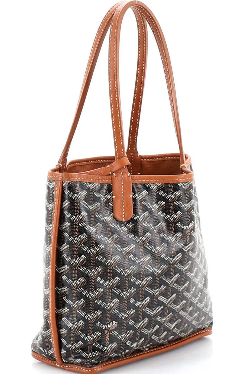Pre-Owned Goyard Anjou Reversible Tote Coated Canvas Mini, Alternate, color, Brown