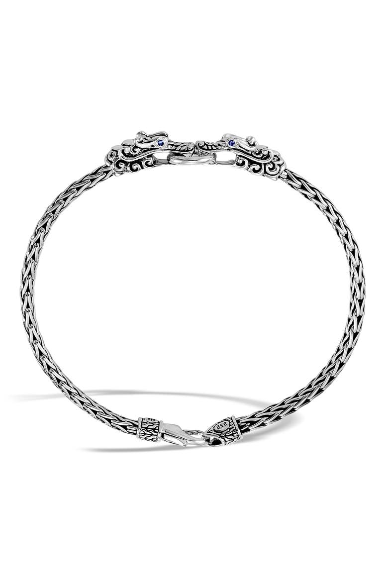 Legends Naga Blue Sapphire Station Bracelet, Alternate, color, SILVER