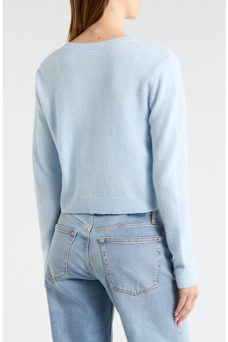 Classic Crewneck Cardigan, Alternate, color, BLUE BIRD