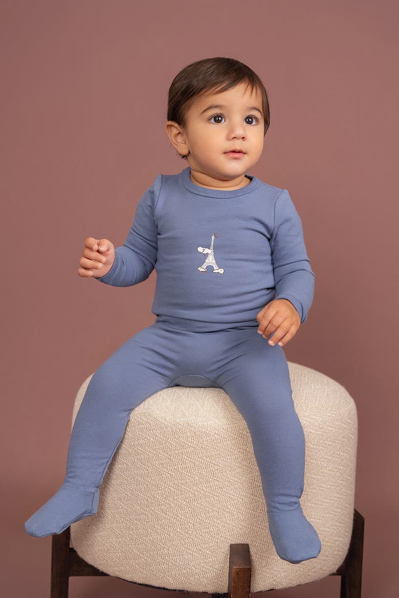 Eiffel Print French Fleece Romper, Alternate, color, True Blossom