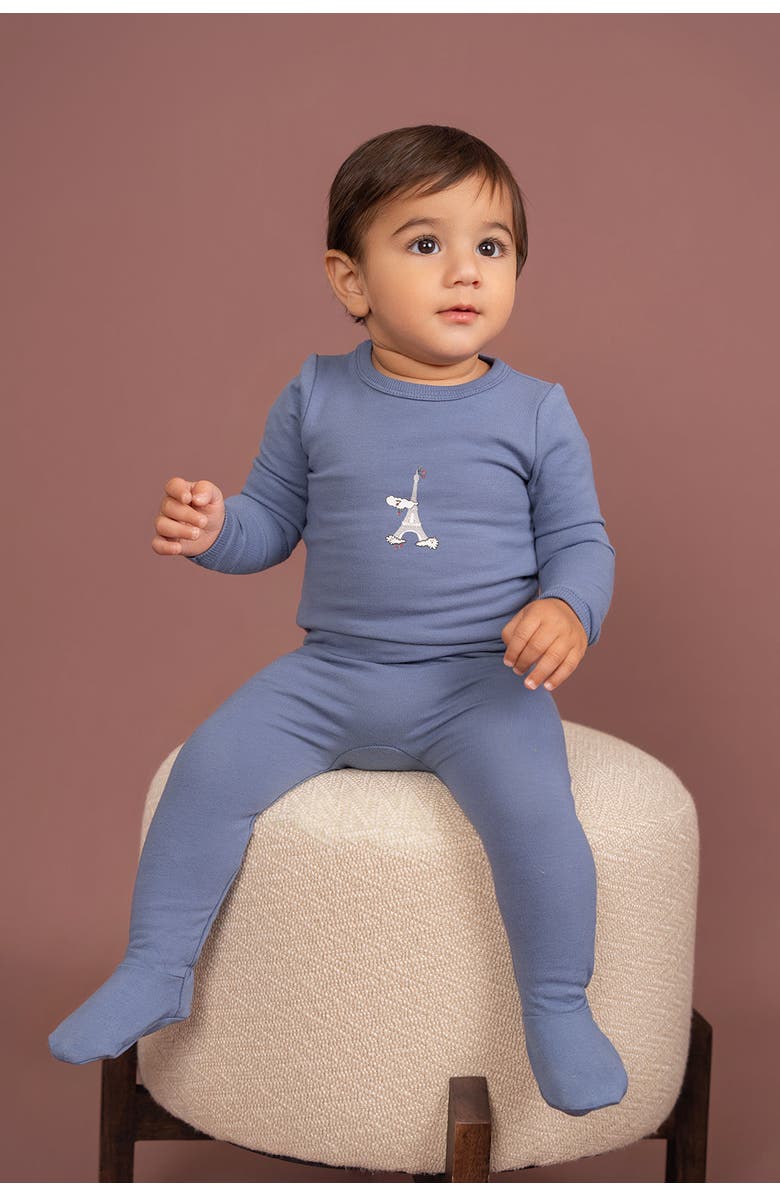 Fragile Eiffel Print French Fleece Romper, Alternate, color, True Blossom