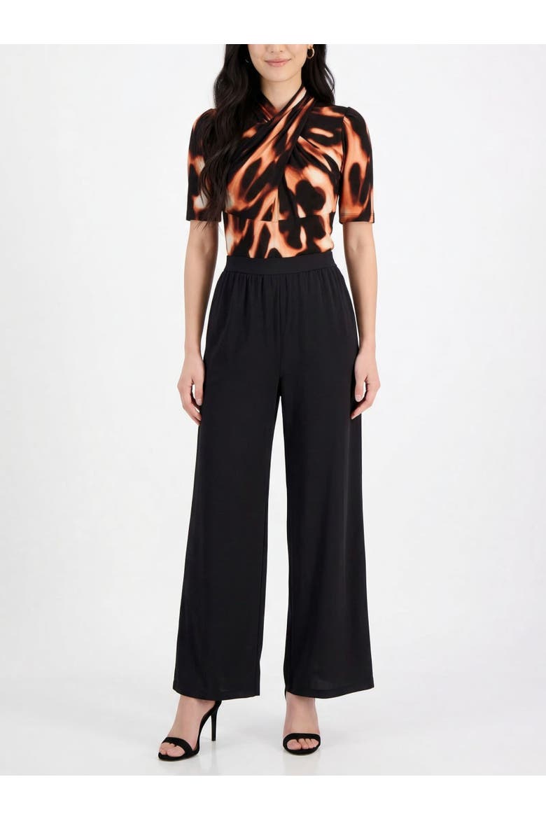 Joan Crossover Front Jumpsuit, Main, color, Leopard Smoke