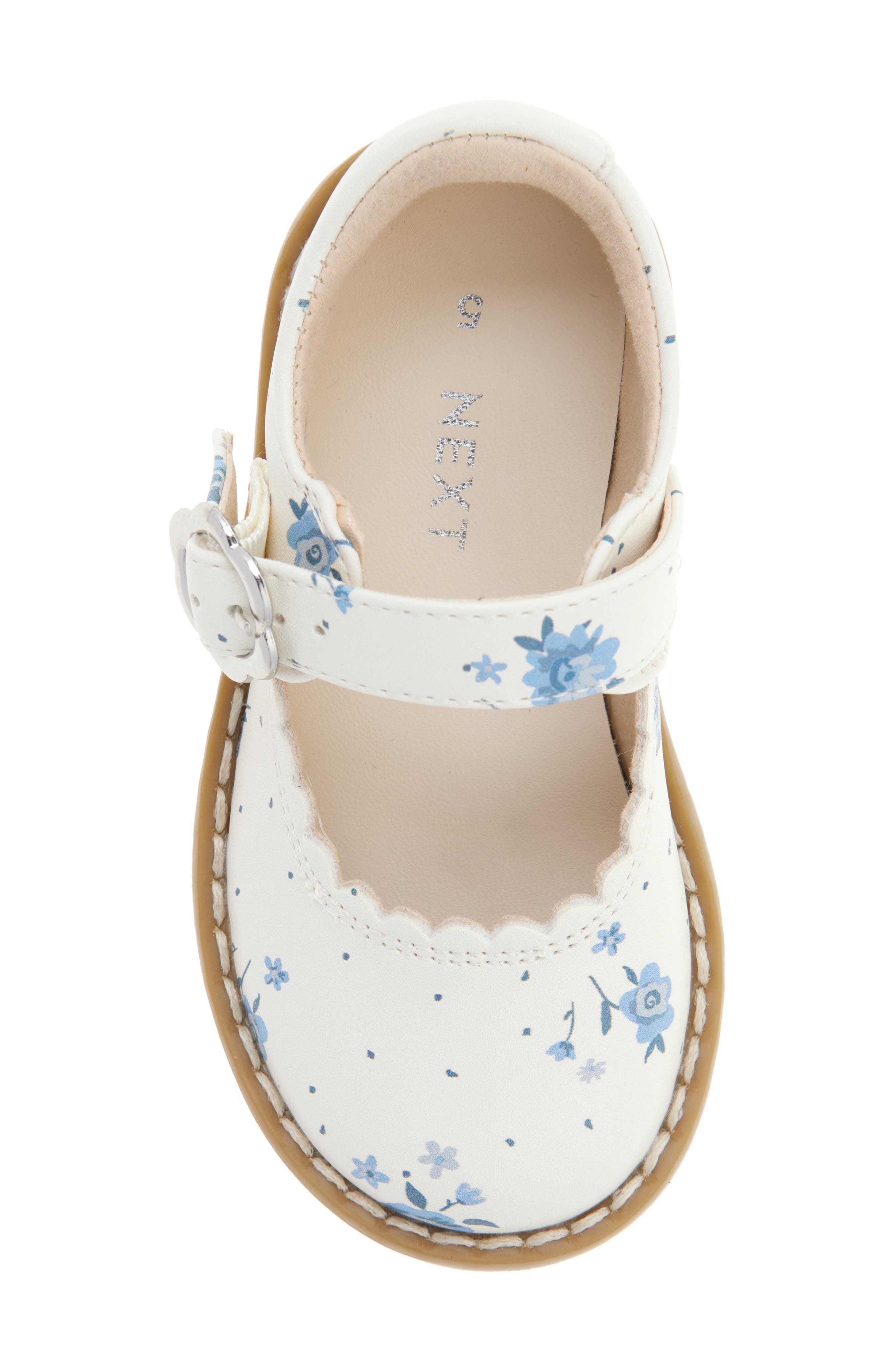 NEXT Kids' Floral Mary Jane Flat, Alternate, color, White