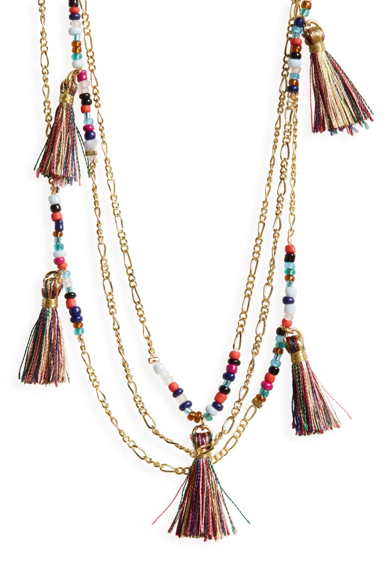 Tassel Necklace, Main, color, GOLD/ MULTI TASSELS