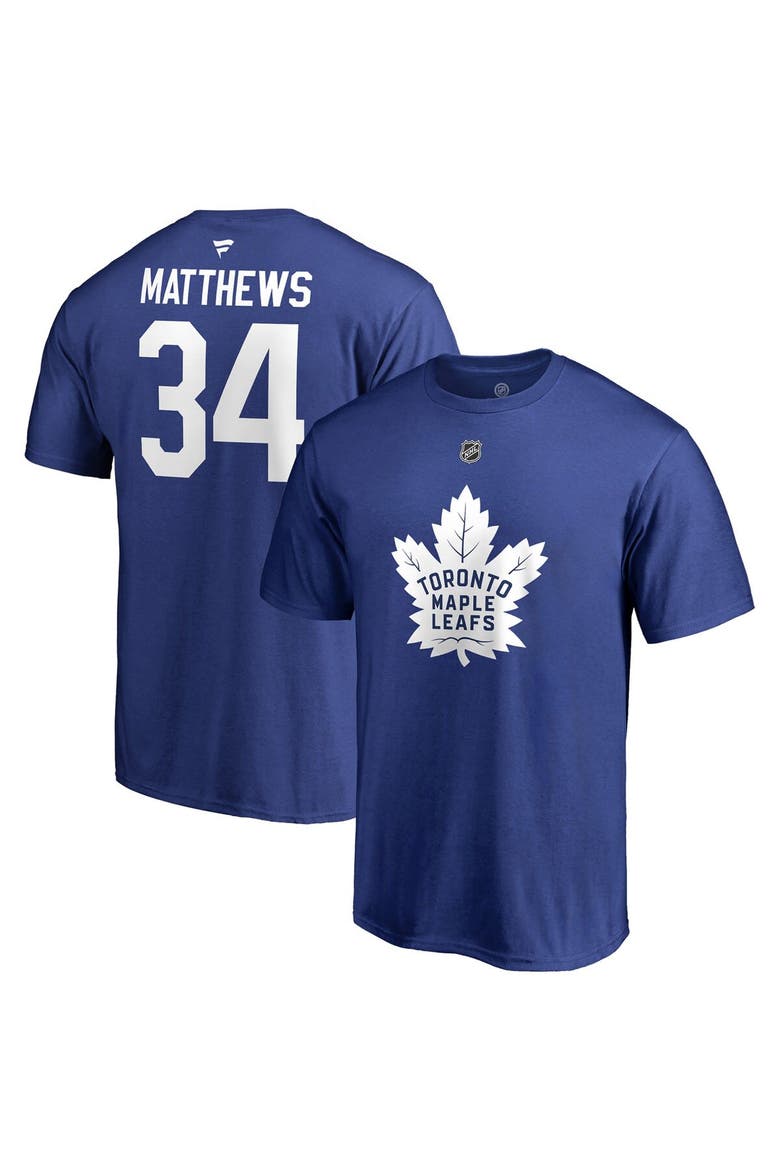 Men's Fanatics Branded Auston Matthews Blue Toronto Maple Leafs Team Authentic Stack Name & Number T-Shirt, Main, color, Blue