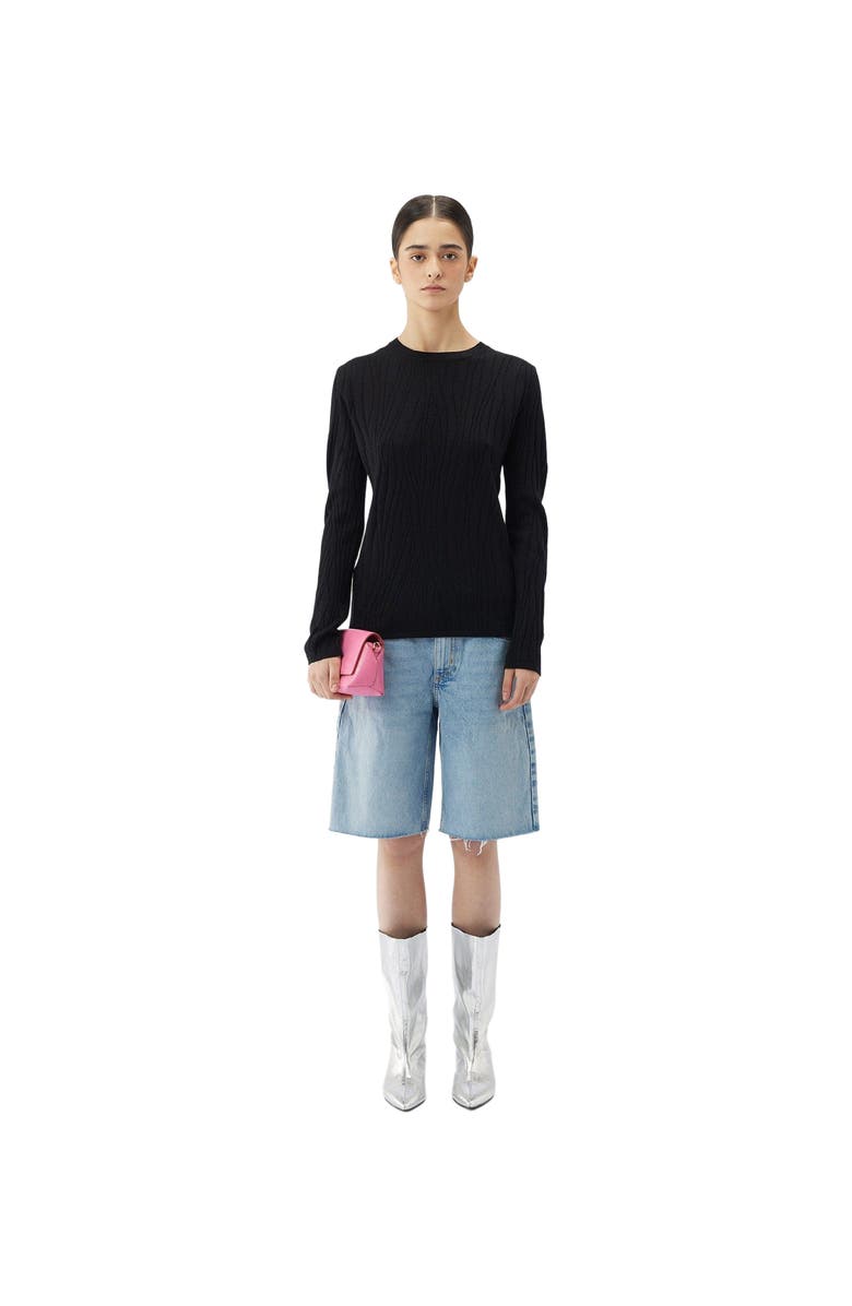 GOBI Mongolian Cashmere Cashmere Silk Sweater with Silver Threading, Main, color,