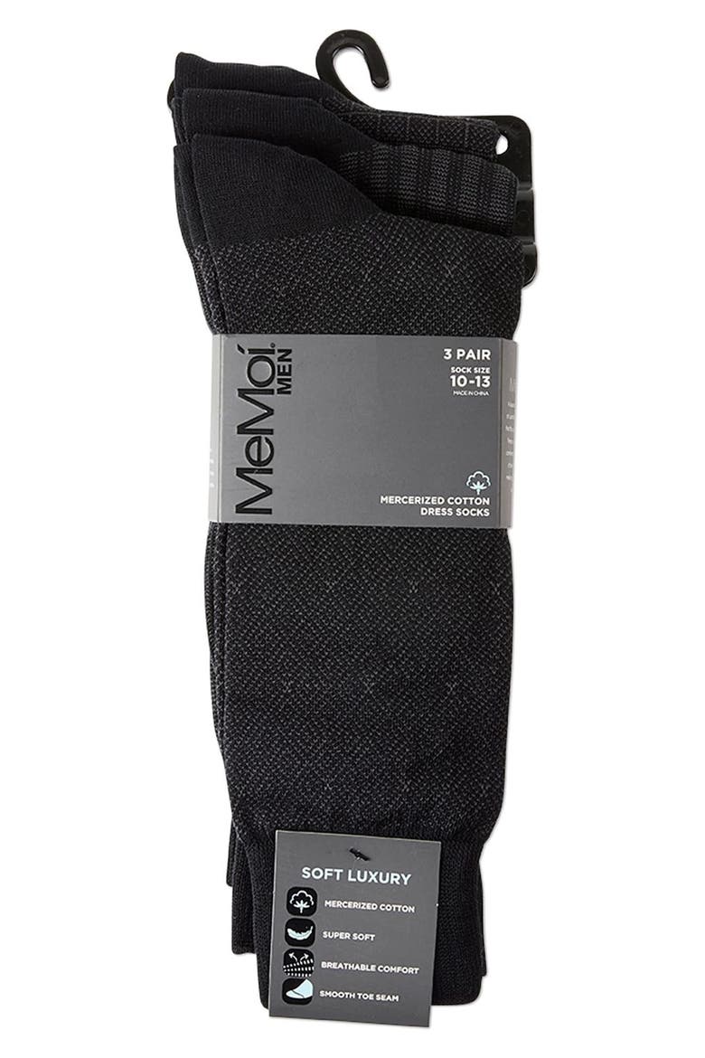 Assorted 3-Pack Dress Socks, Alternate, color, BLACK-BLACK-BLACK