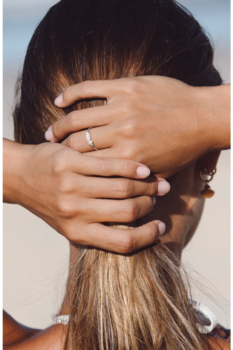 Mini Pearls Ring, Alternate, color, Silver