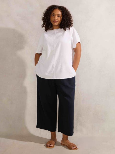Linen Mix Tapered Pants