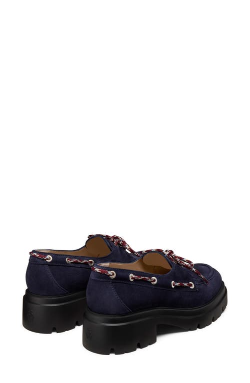 Stuart Weitzman Soluxe Hudson Boat Shoe In Blue