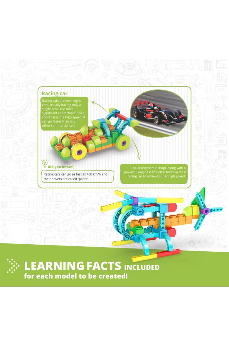 Qboidz Racing Car 10 Model Brick Building Set, Alternate, color, Multicolored