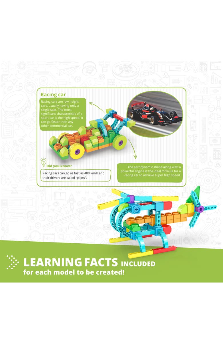 Engino Qboidz Racing Car 10 Model Brick Building Set, Alternate, color, Multicolored