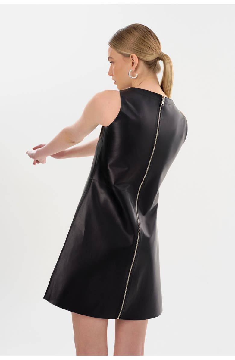 LAMARQUE LOZANA | Reversible Leather Dress, Alternate, color, Black/Silver