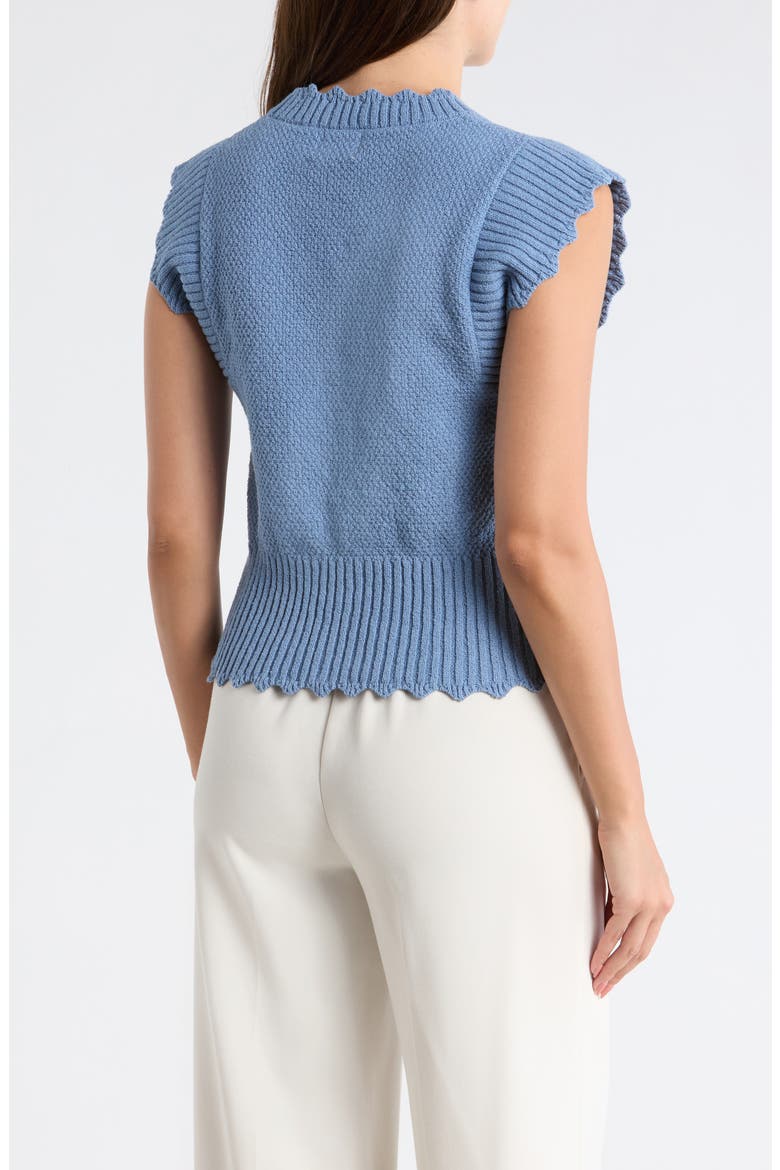 Scalloped Sleeveless Sweater, Alternate, color, SKY BLUE