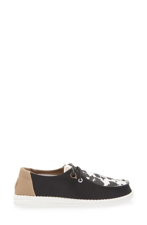 Hey Dude Wendy Cowgirl Boat Shoe In Cowgirl Black/white