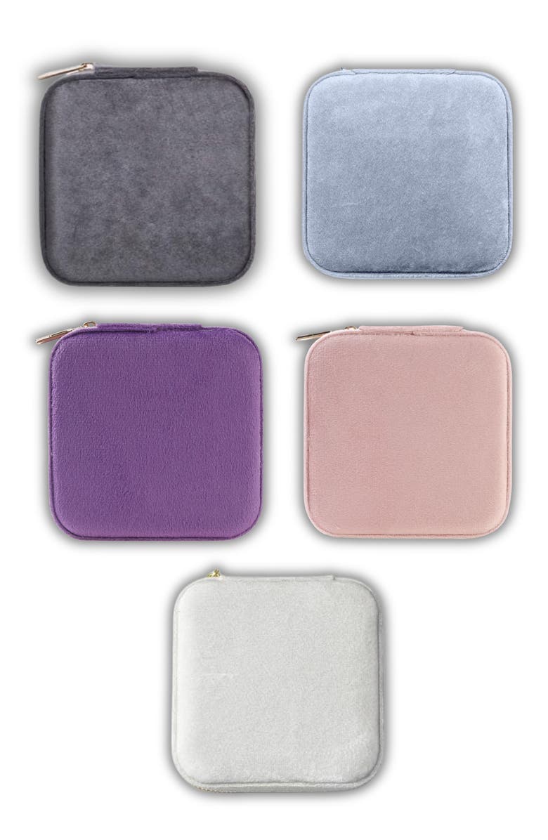 Emma Rae Velvet Square Jewelry Case, Alternate, color, Grey