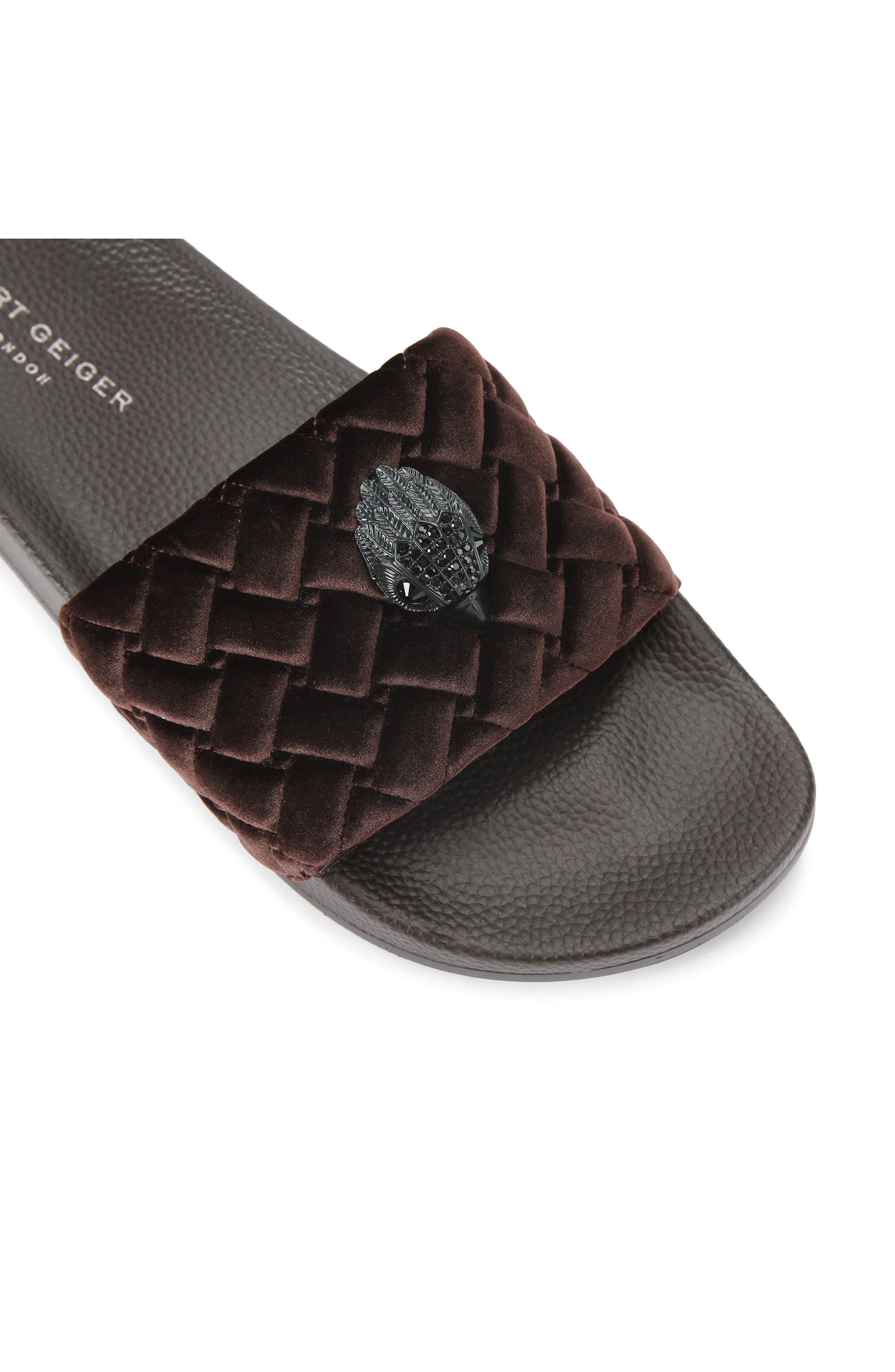 Kurt Geiger London Meena Eagle Head Slide Sandal, Alternate, color, Dark Brown
