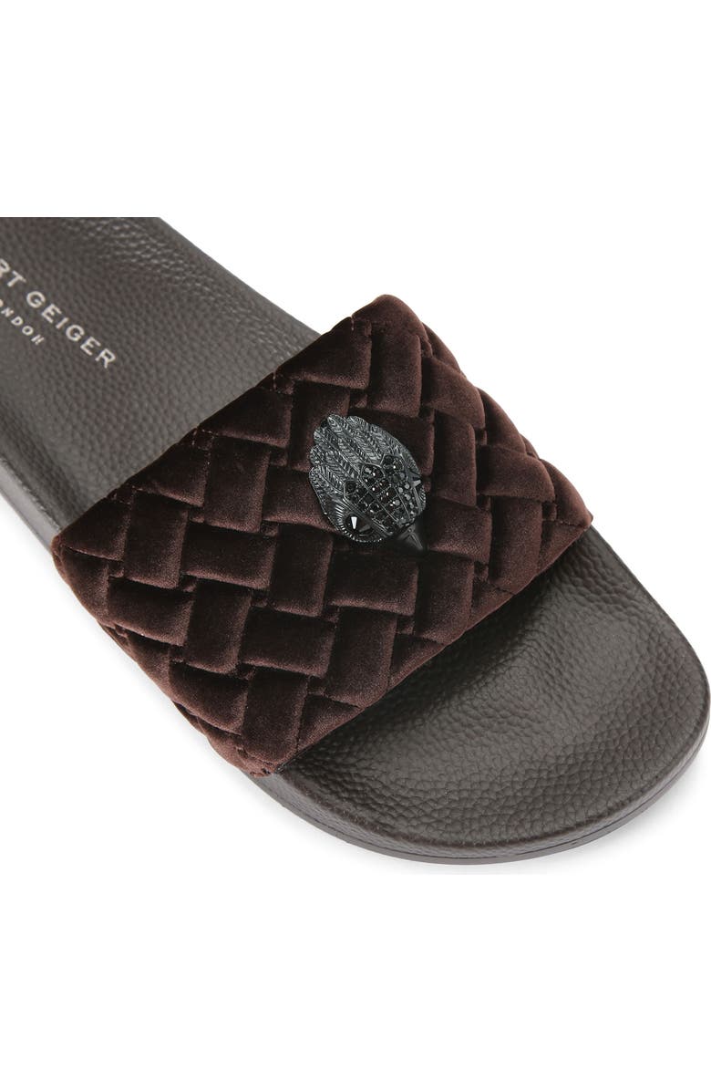 Kurt Geiger London Meena Eagle Head Slide Sandal, Alternate, color, Dark Brown