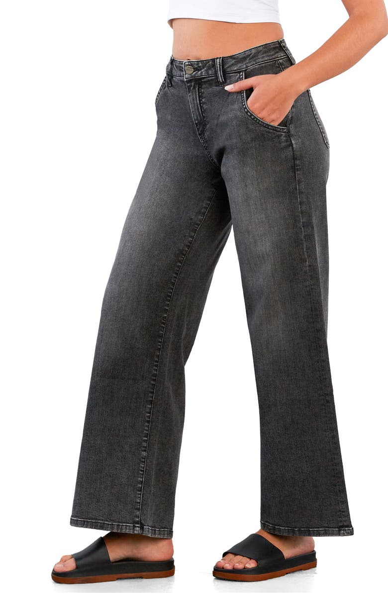 HINT OF BLU Relaxed Wide Leg Jeans, Alternate, color, Storm Grey