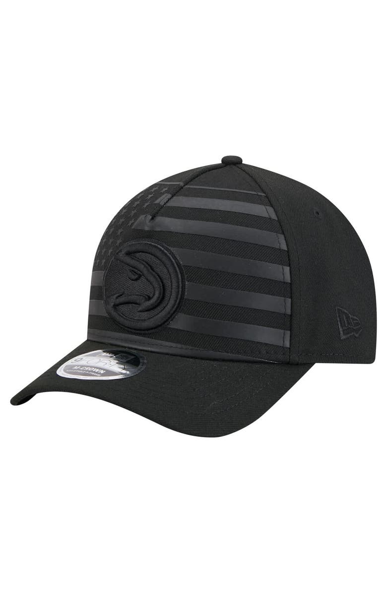 New Era Men's New Era  Black Atlanta Hawks Game Day Flag A-Frame 9FORTY Adjustable Hat, Main, color, Black
