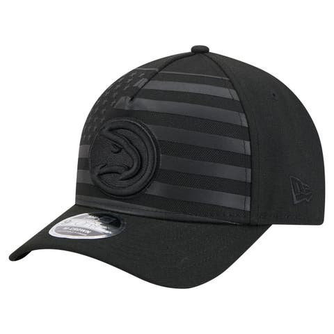 Men's New Era  Black Atlanta Hawks Game Day Flag A-Frame 9FORTY Adjustable Hat