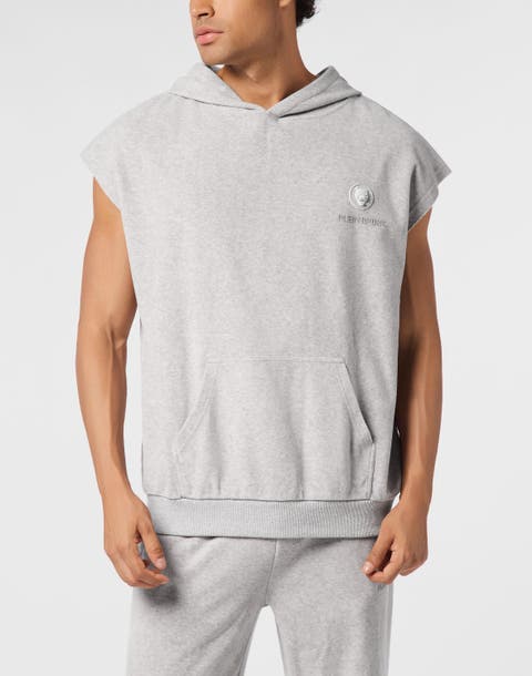 Sponge Sleeveless Hoodied Vest Men