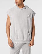 PLEIN SPORT Sponge Sleeveless Hoodied Vest Men