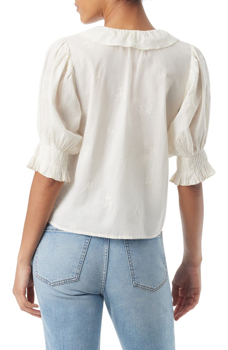 Sam Edelman Althea Embroidered Ruffle Neck Top, Alternate, color, 