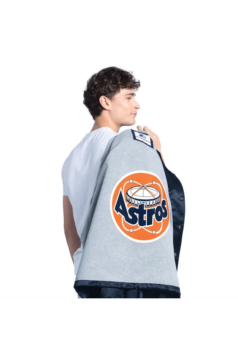 Men's Starter  Navy Houston Astros Cooperstown Collection Point Man Full-Snap Coaches Jacket, Alternate, color, Navy