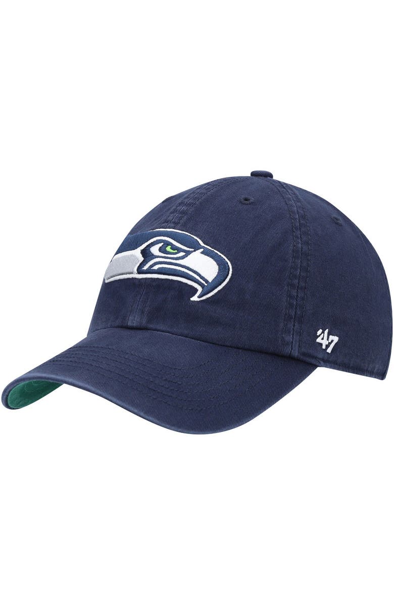 '47 Men's '47 College Navy Seattle Seahawks Franchise Logo Fitted Hat, Main, color, 