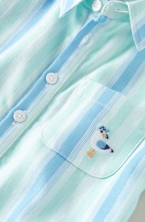 Tucker + Tate Embroidered Cotton Polo Romper In Blue