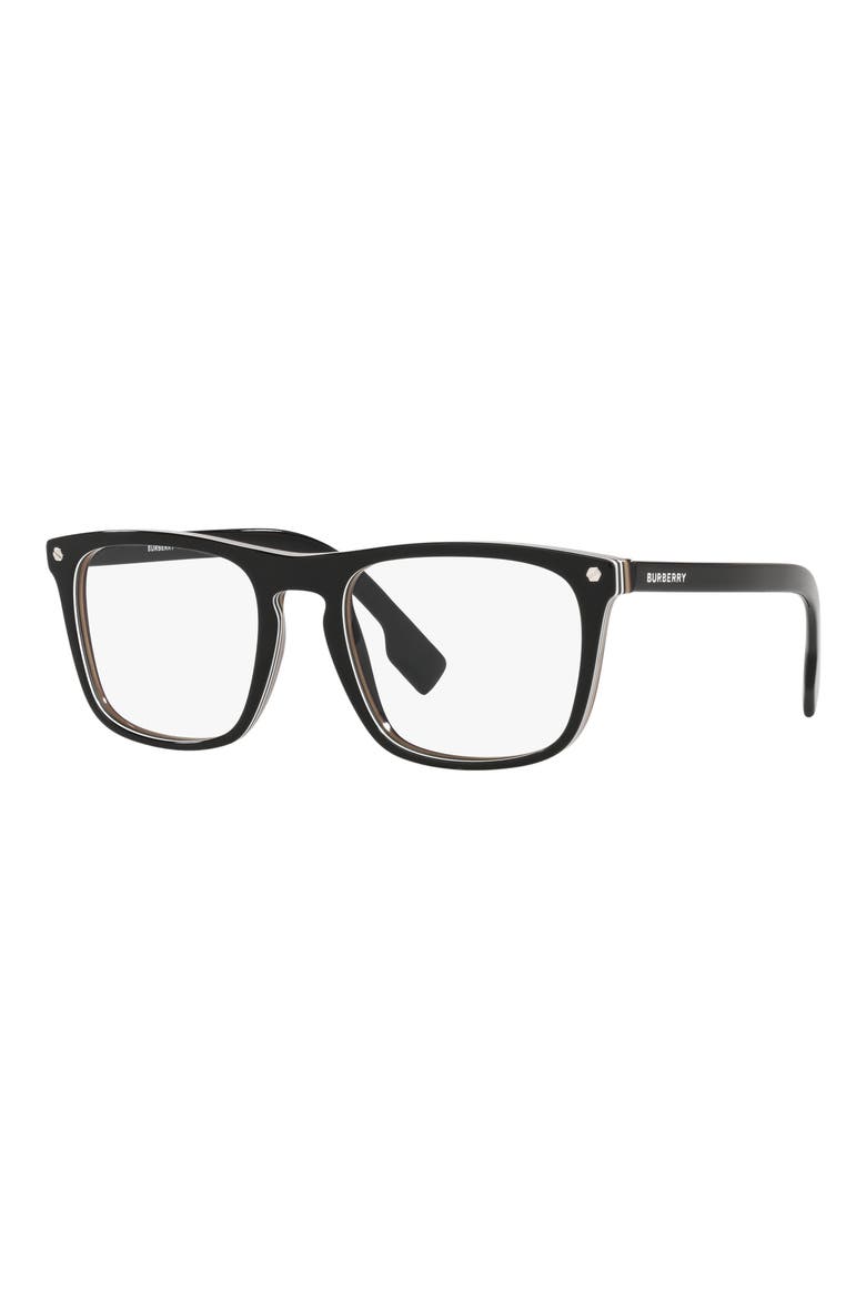 Bolton 56mm Square Optical Glasses, Alternate, color, BLACK