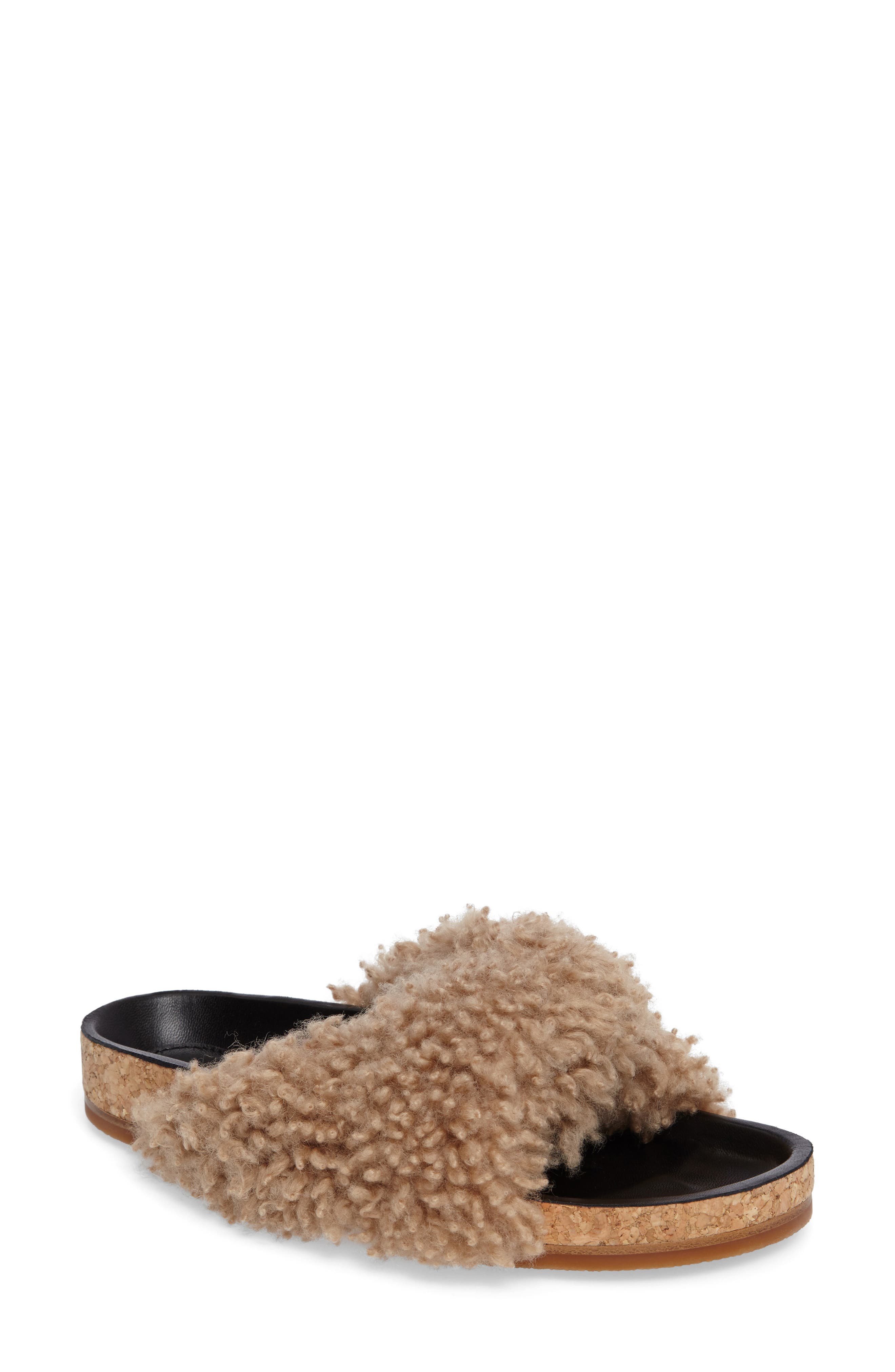 Chloé Kerenn Genuine Shearling Sandal, Main, color, 