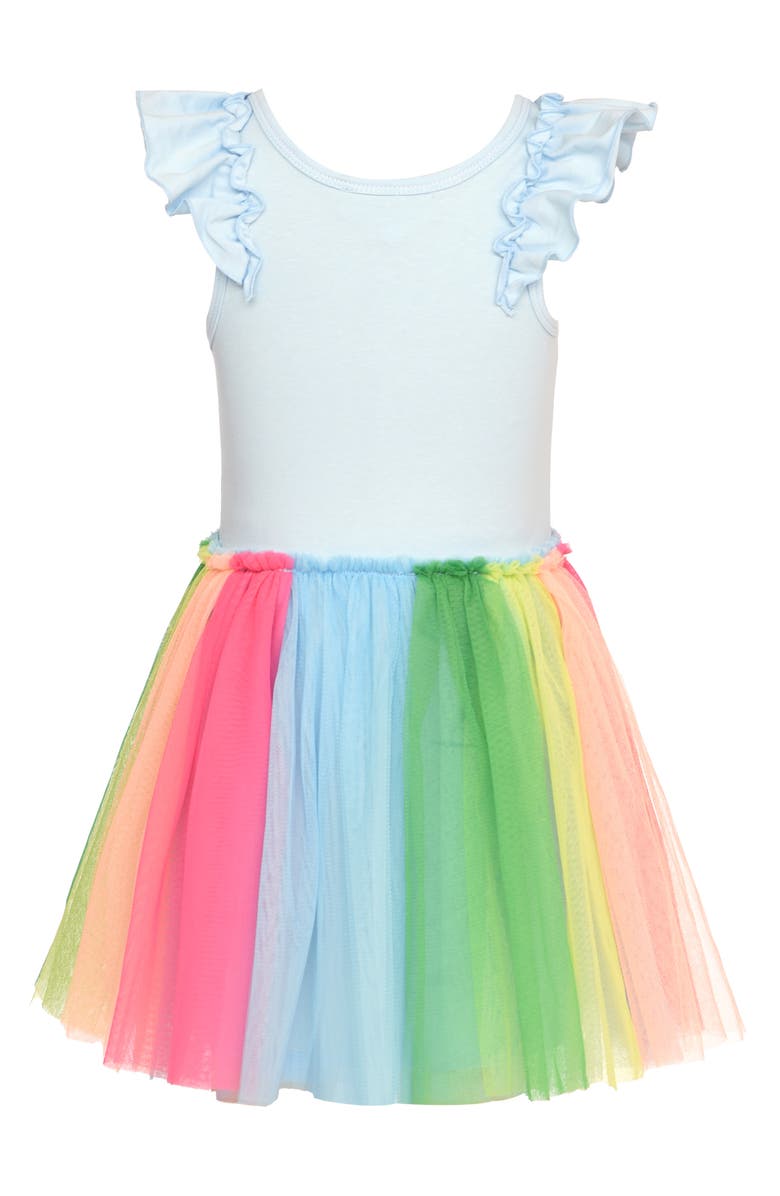 Baby Sara Butterfly Appliqué Tutu Dress, Alternate, color, Blue Multi