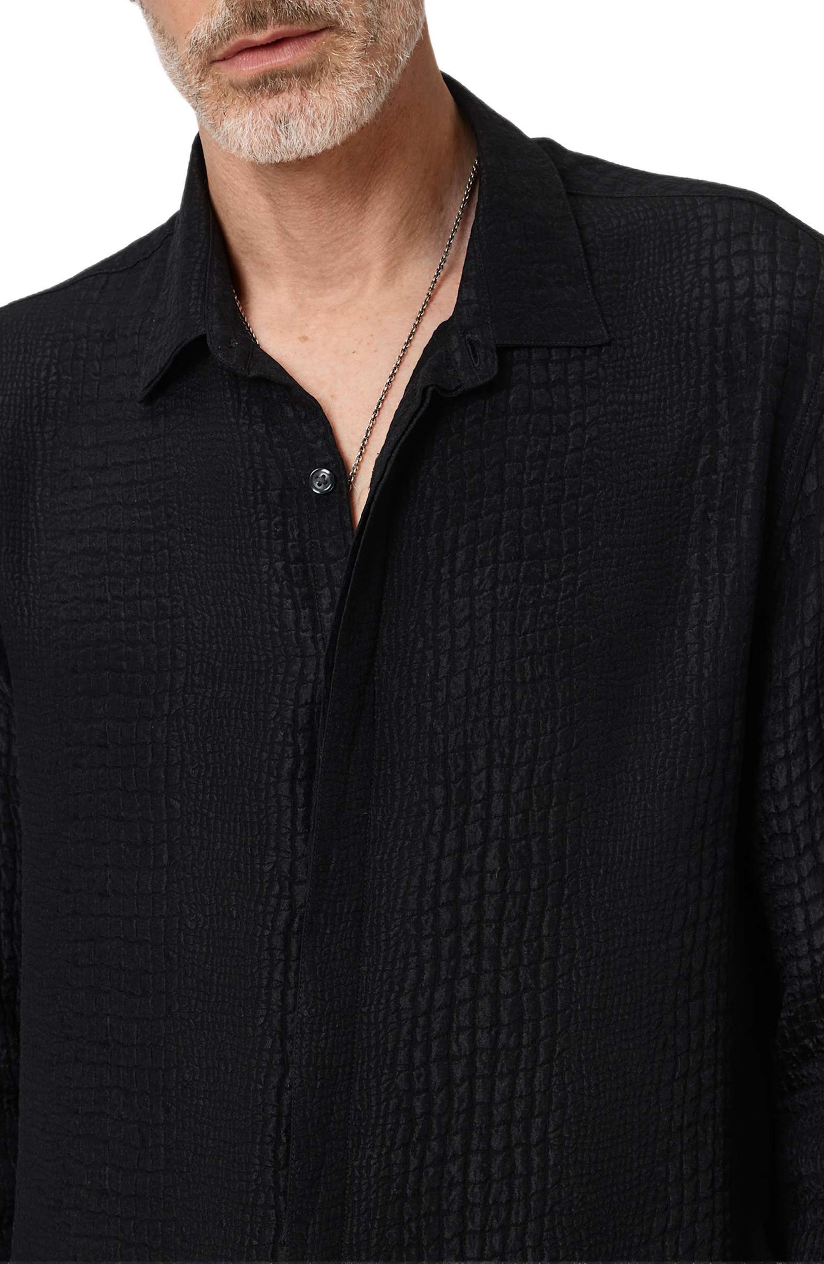 Vito Silk Jacquard Button-Up Shirt - image 2