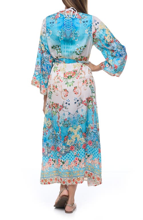 Ranee's Ranees Floral Cover-up Wrap In Blue