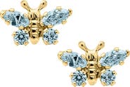 Mignonette Butterfly Birthstone Gold Earrings