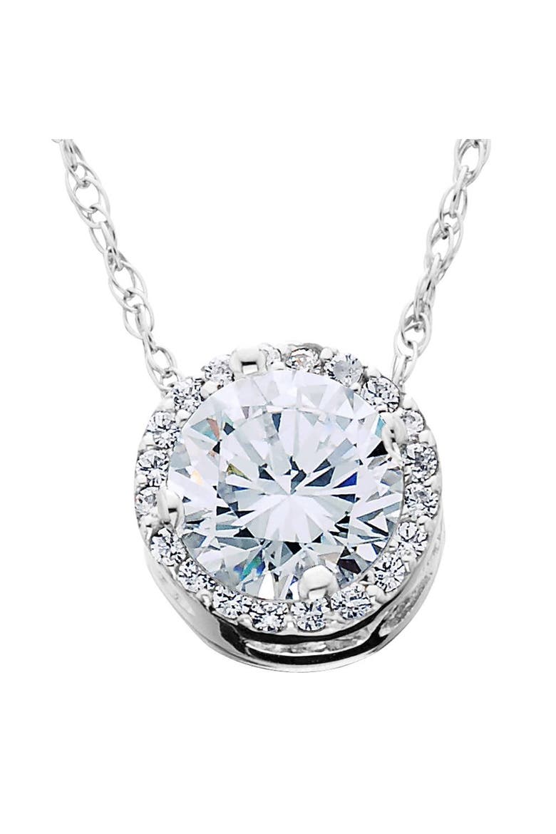1/2ct Diamond Halo Pendant 14K Gold Lab Grown, Main, color, 14k White Gold