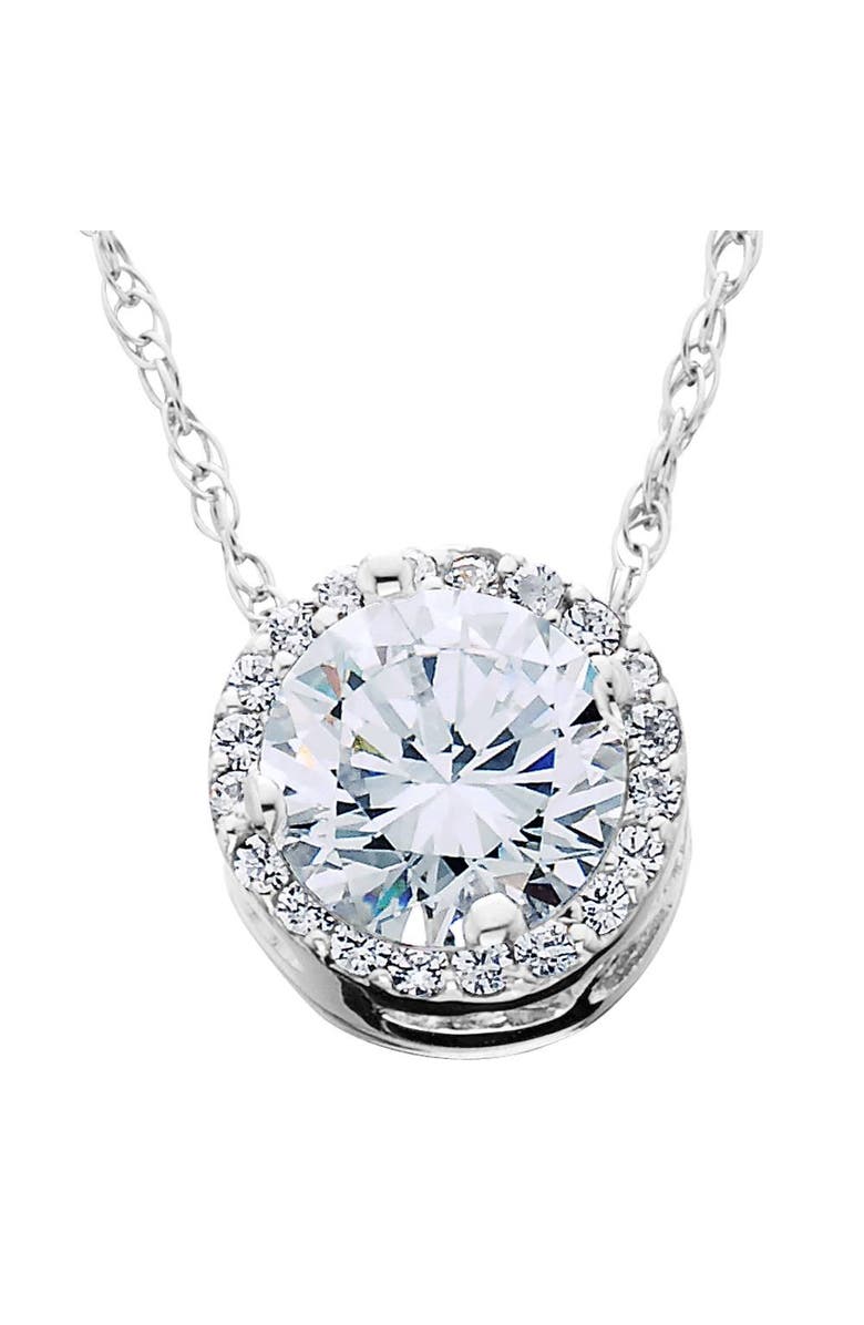 Bliss Diamond 1/2ct Diamond Halo Pendant 14K Gold Lab Grown, Main, color, 14K White Gold