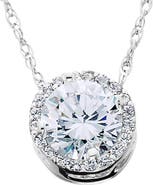 Bliss Diamond 1/2ct Diamond Halo Pendant 14K Gold Lab Grown